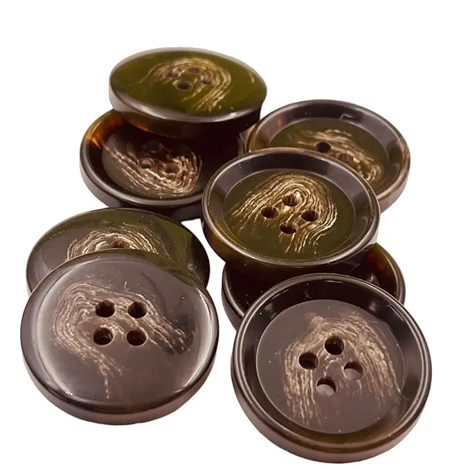 Rich Brown Horn Buttons with Unique Pattern