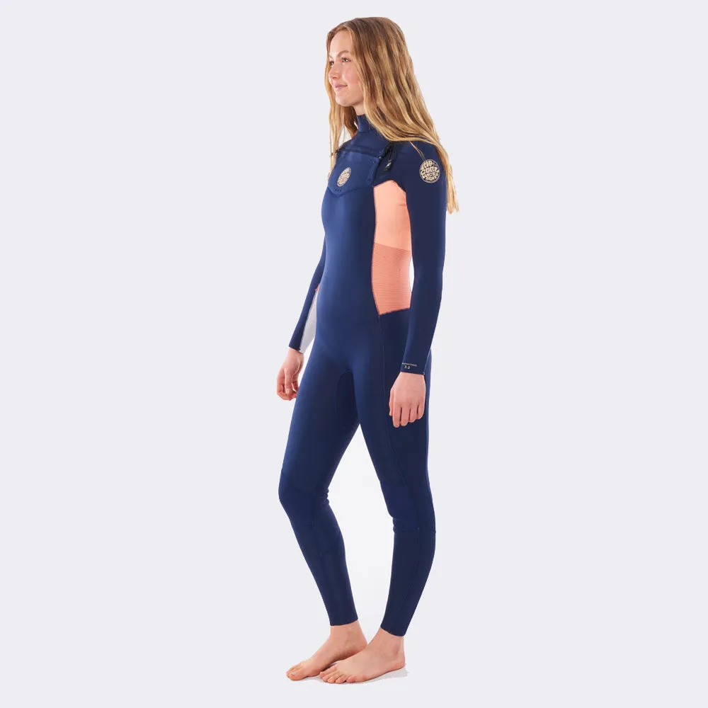 Rip Curl Womens Dawn Patrol 5/3mm Chest Zip Winter Wetsuit - Navy