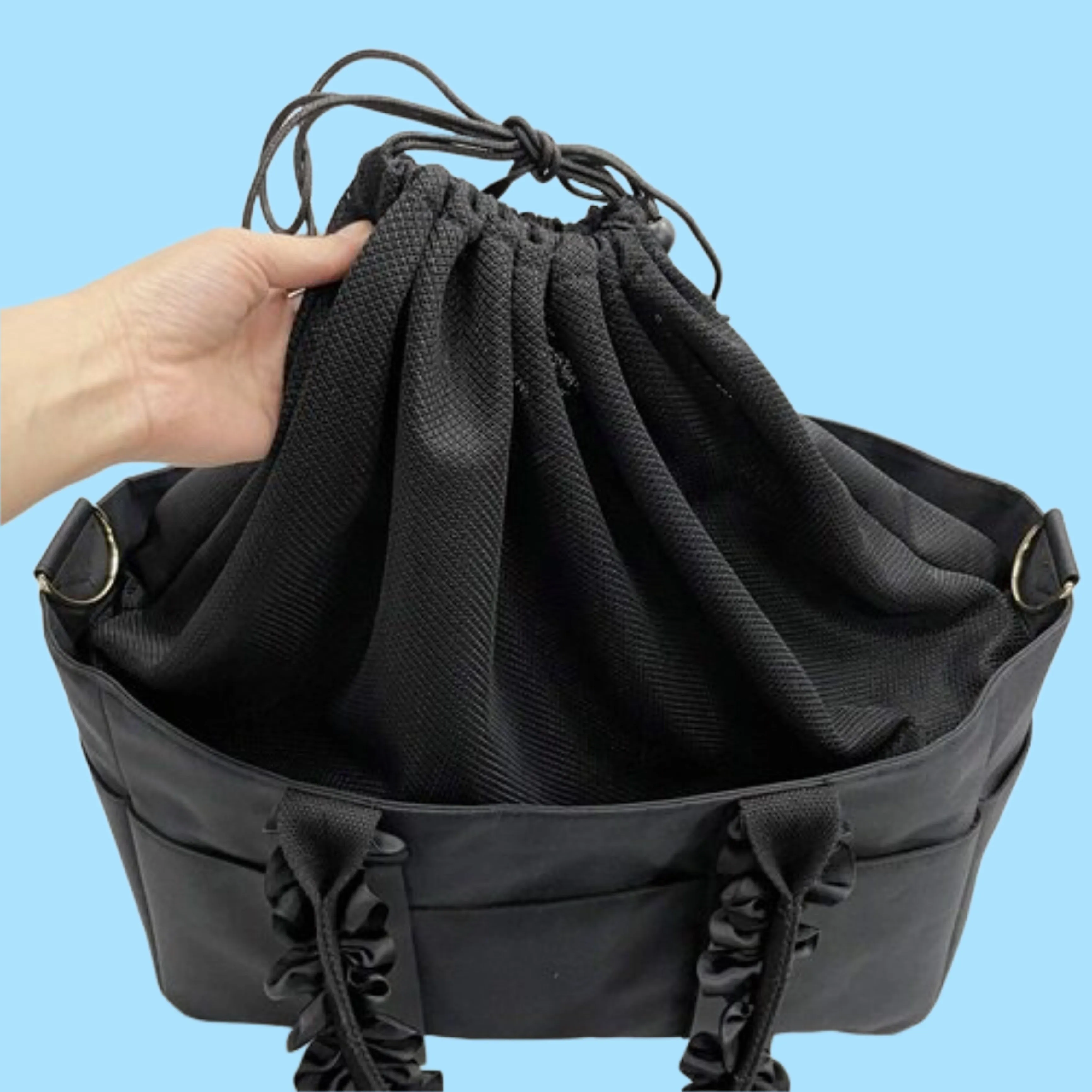 Ruffle Handle Tote Carrier