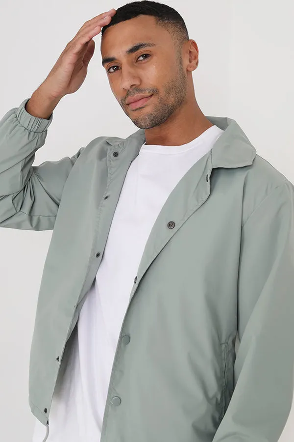 SAGE LIGHTWEIGHT BUTTON THROUGH COACH JACKET