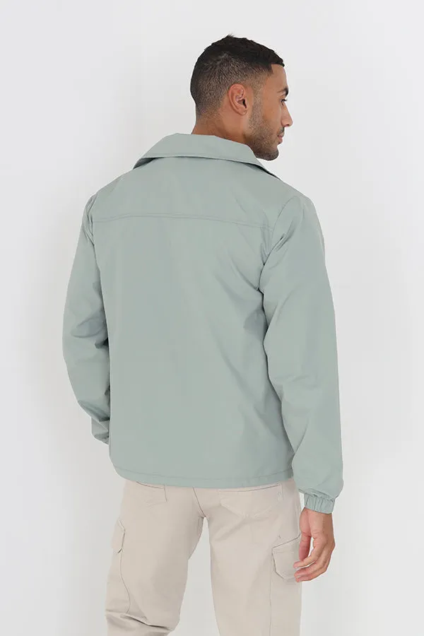 SAGE LIGHTWEIGHT BUTTON THROUGH COACH JACKET