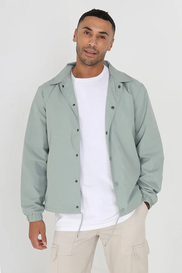 SAGE LIGHTWEIGHT BUTTON THROUGH COACH JACKET