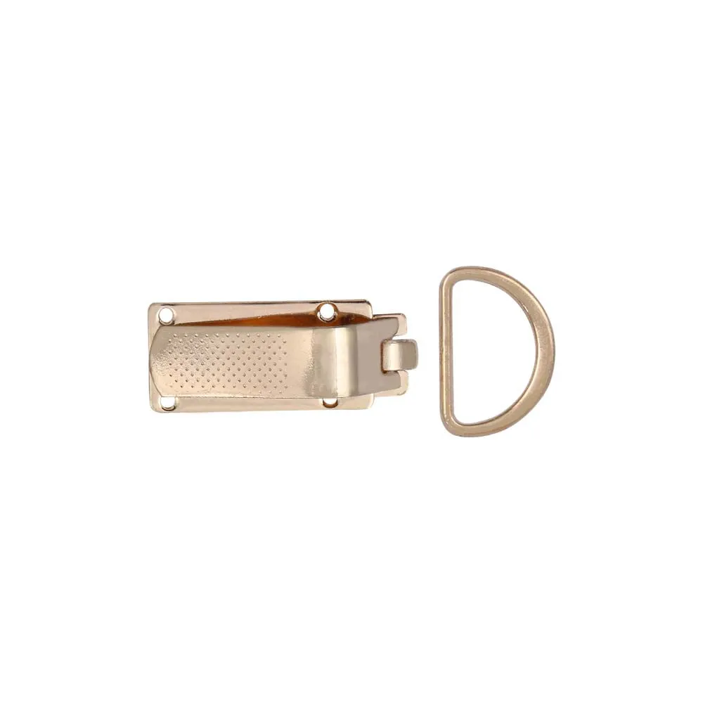 Shiny Gold Openable Metal Clasp Clip Lock with D Ring