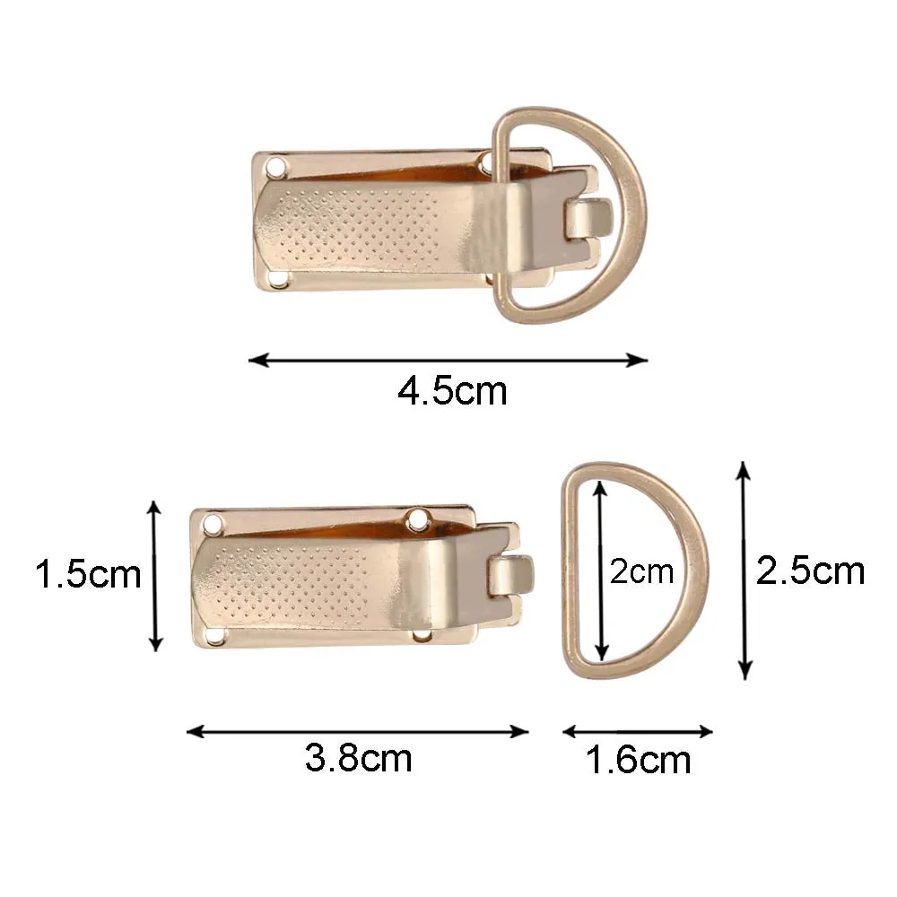 Shiny Gold Openable Metal Clasp Clip Lock with D Ring