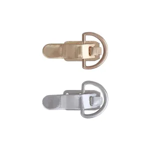 Small Openable Shiny Metal Clasp Clip Detail Accessory with D Ring