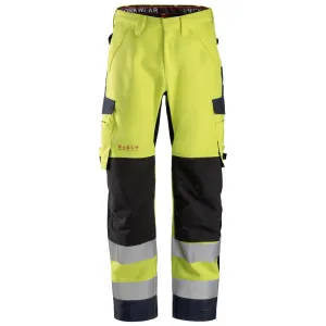 Snickers 6563 ProtecWork, Waterproof Flame Retardant Hi-Vis Trousers, Class 2