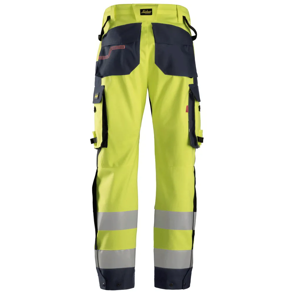 Snickers 6563 ProtecWork, Waterproof Flame Retardant Hi-Vis Trousers, Class 2