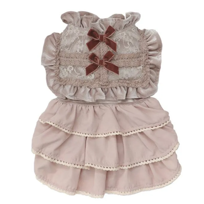 Velour Shiny Frilly Dress