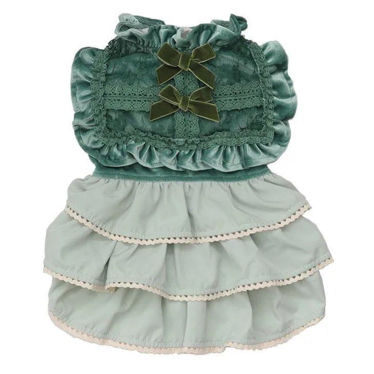 Velour Shiny Frilly Dress