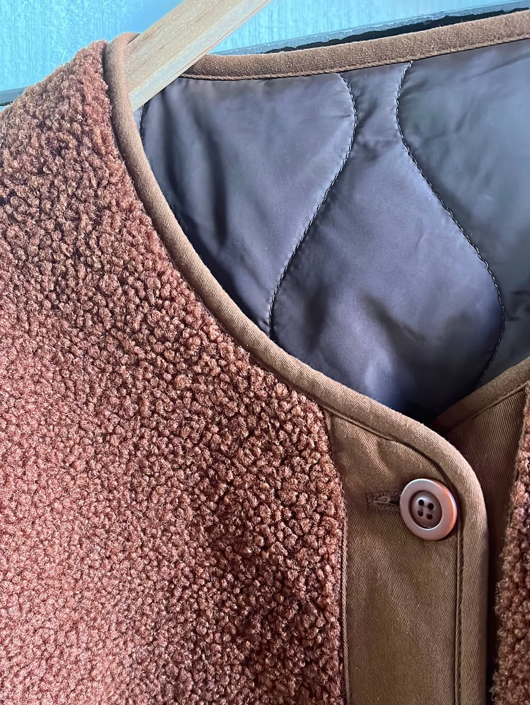 Vintage Brown Quilted Liner Coat - Sherling