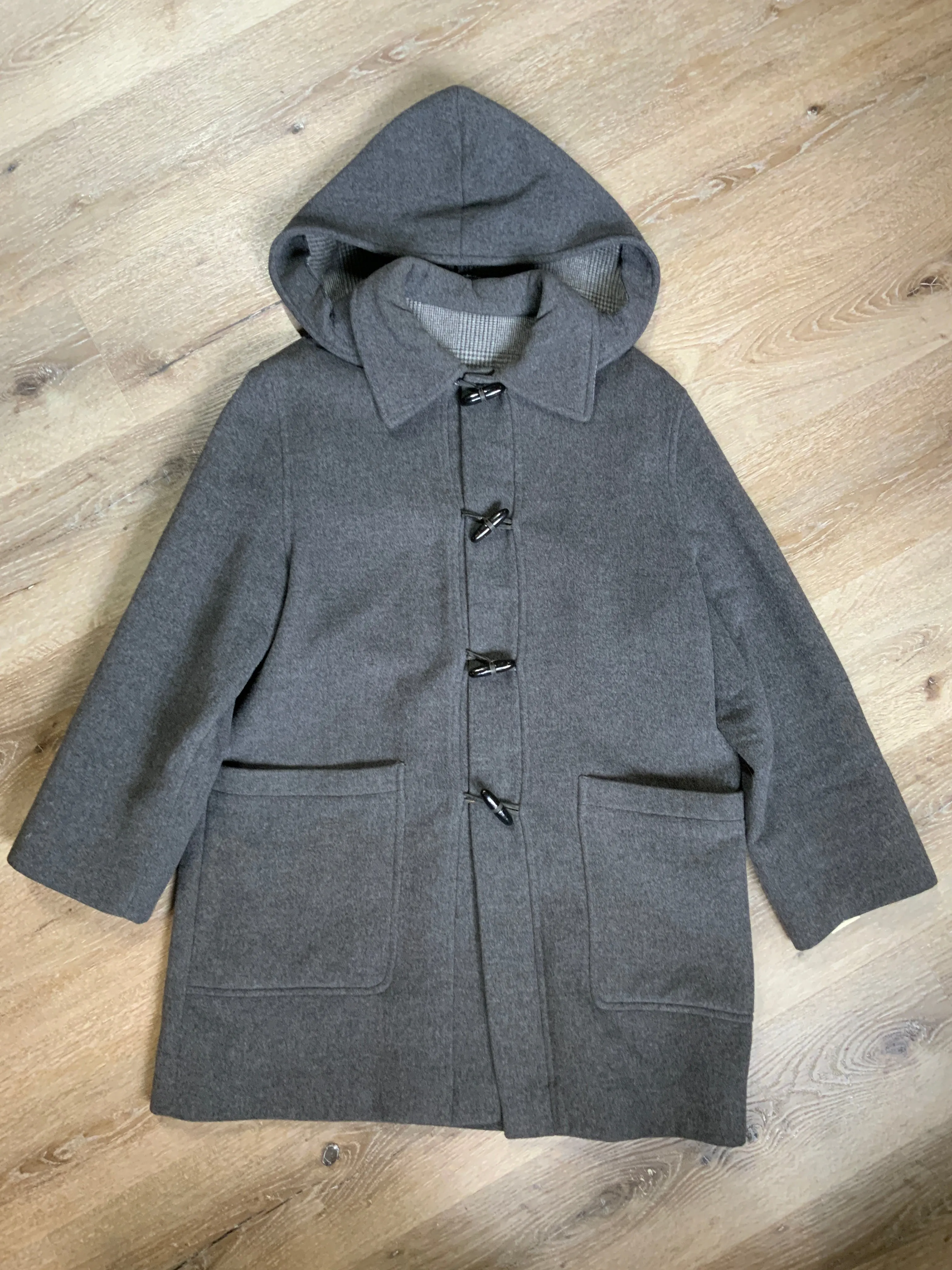 Vintage Italian Grey Wool / Cashmere Duffle Coat, SOLD