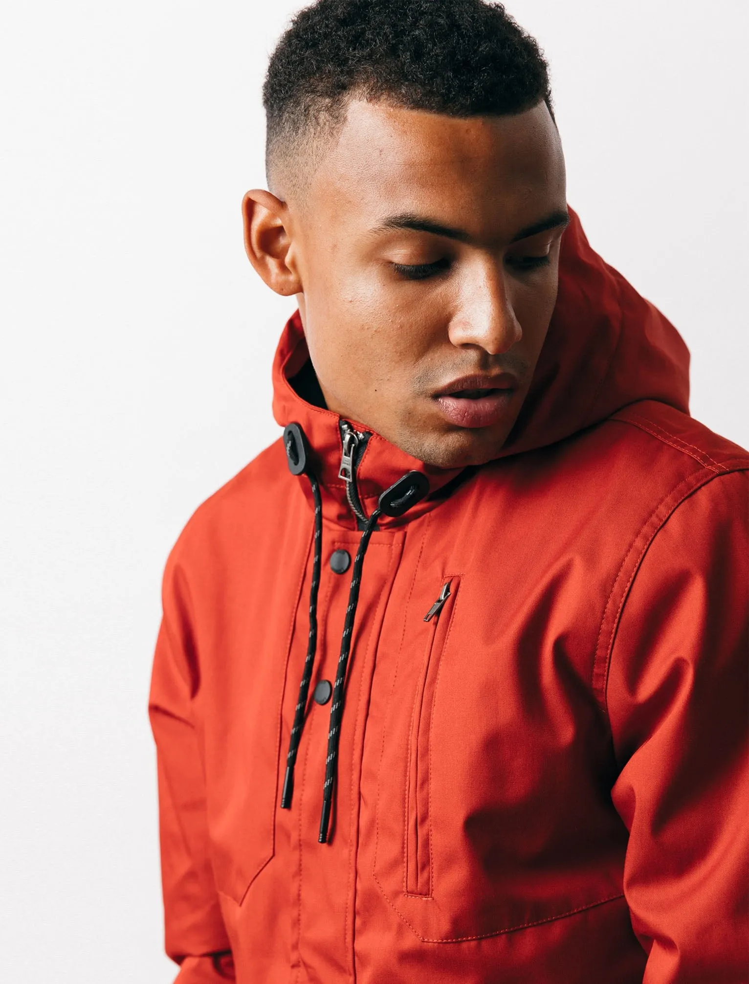 Viola Fleece Lined Hooded Parka Coat in Burnt Orange - Tokyo Laundry