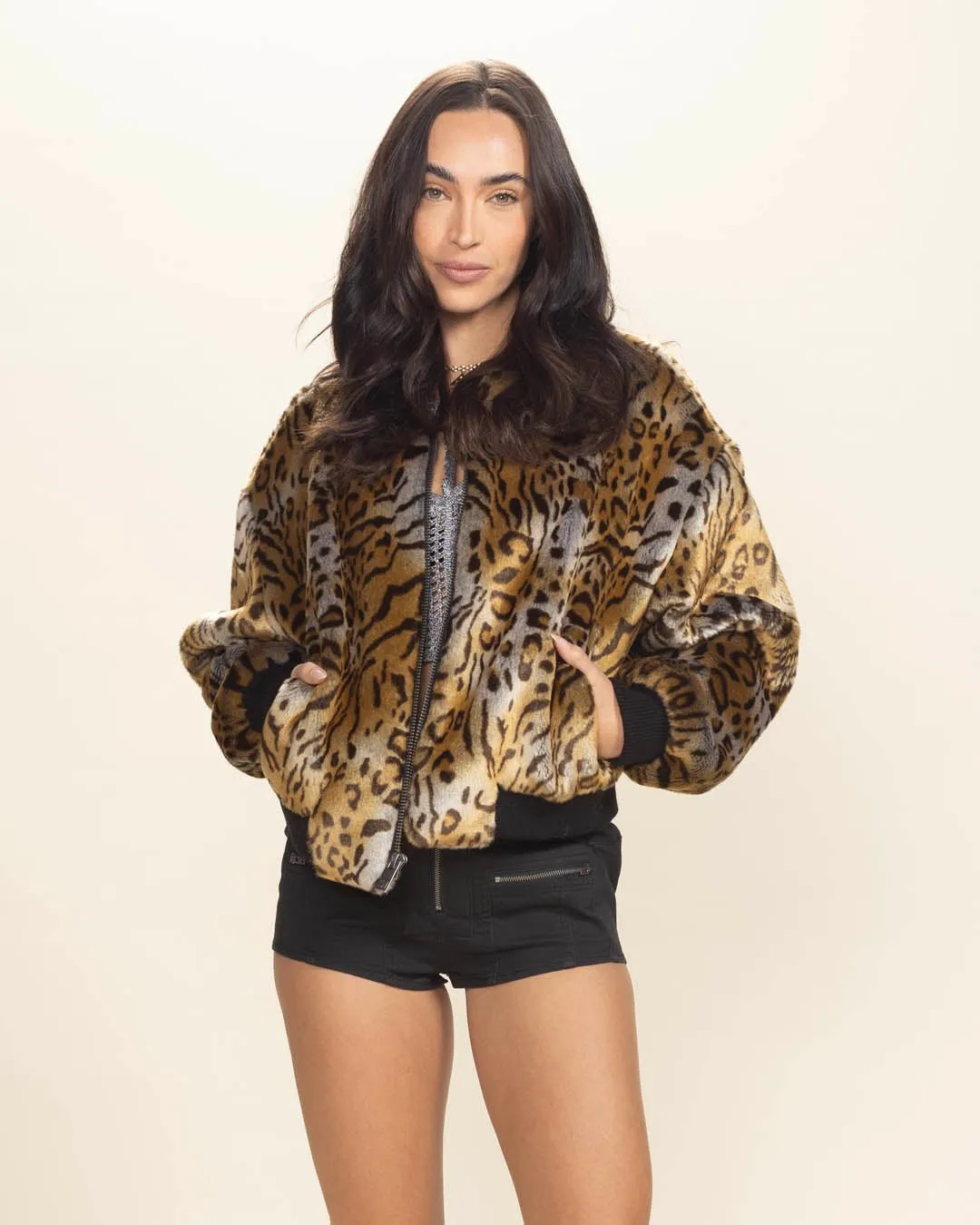 Women's Faux Fur Jacket | Margay Wild Cat