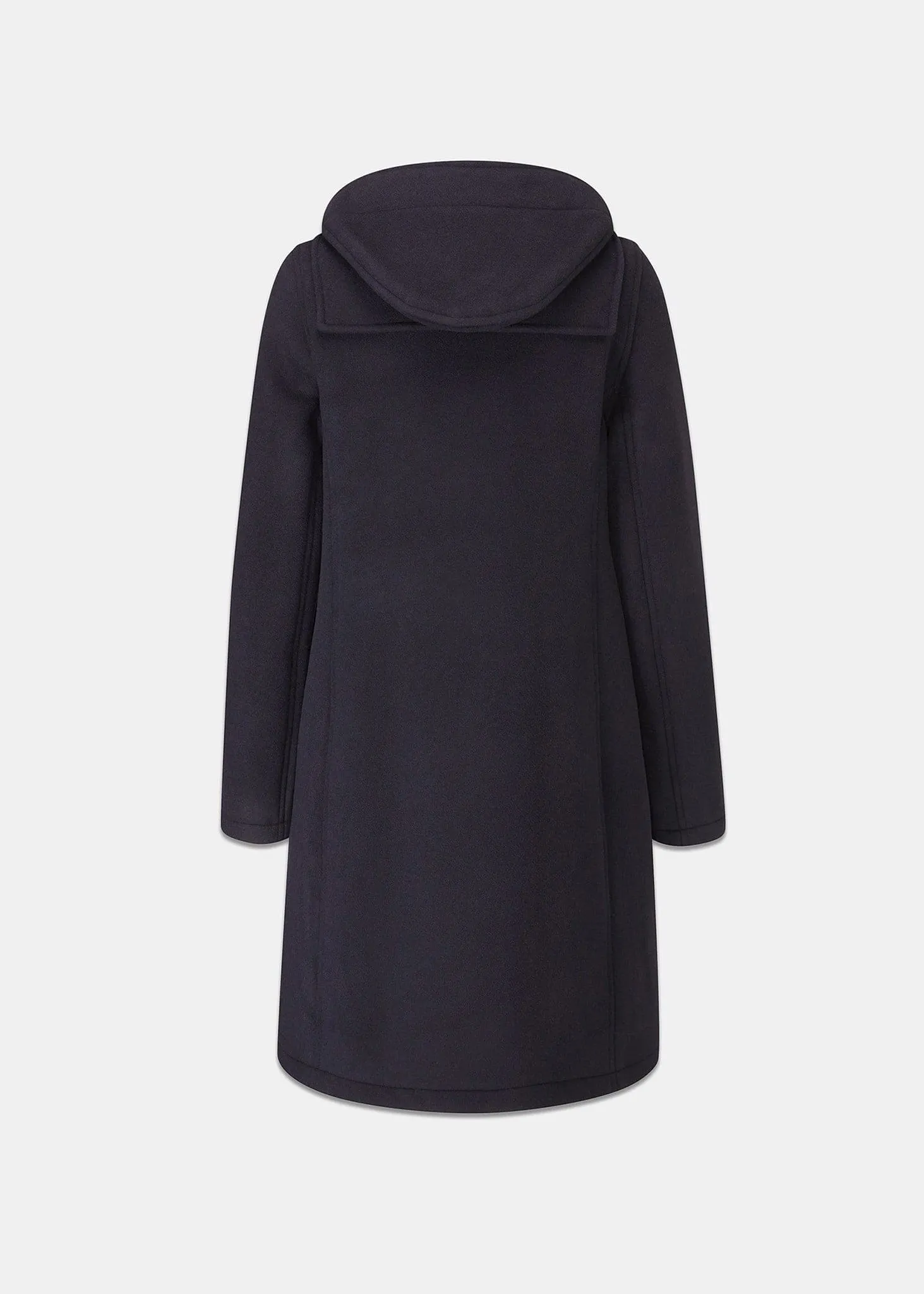 Women's Long Slim Fit Duffle Coat Navy Royal Stewart