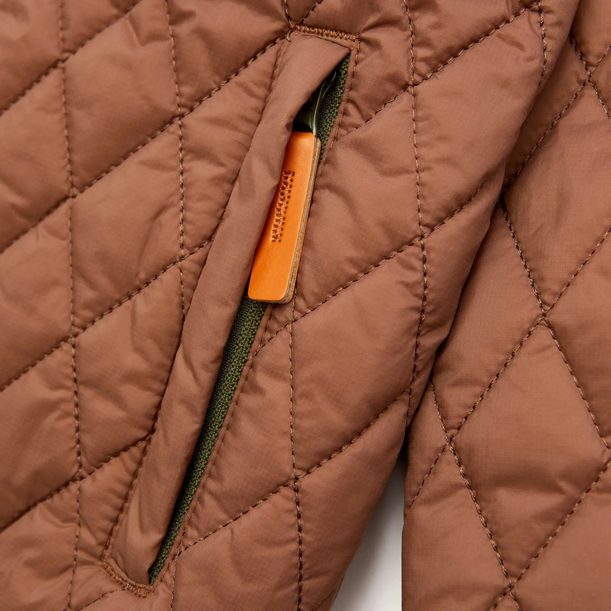 Women's Quilted Puffer Jacket in Cocoa Brown