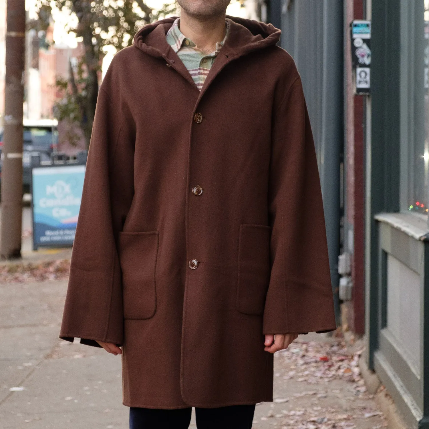 Yves Duffle Coat in Double Face Espresso