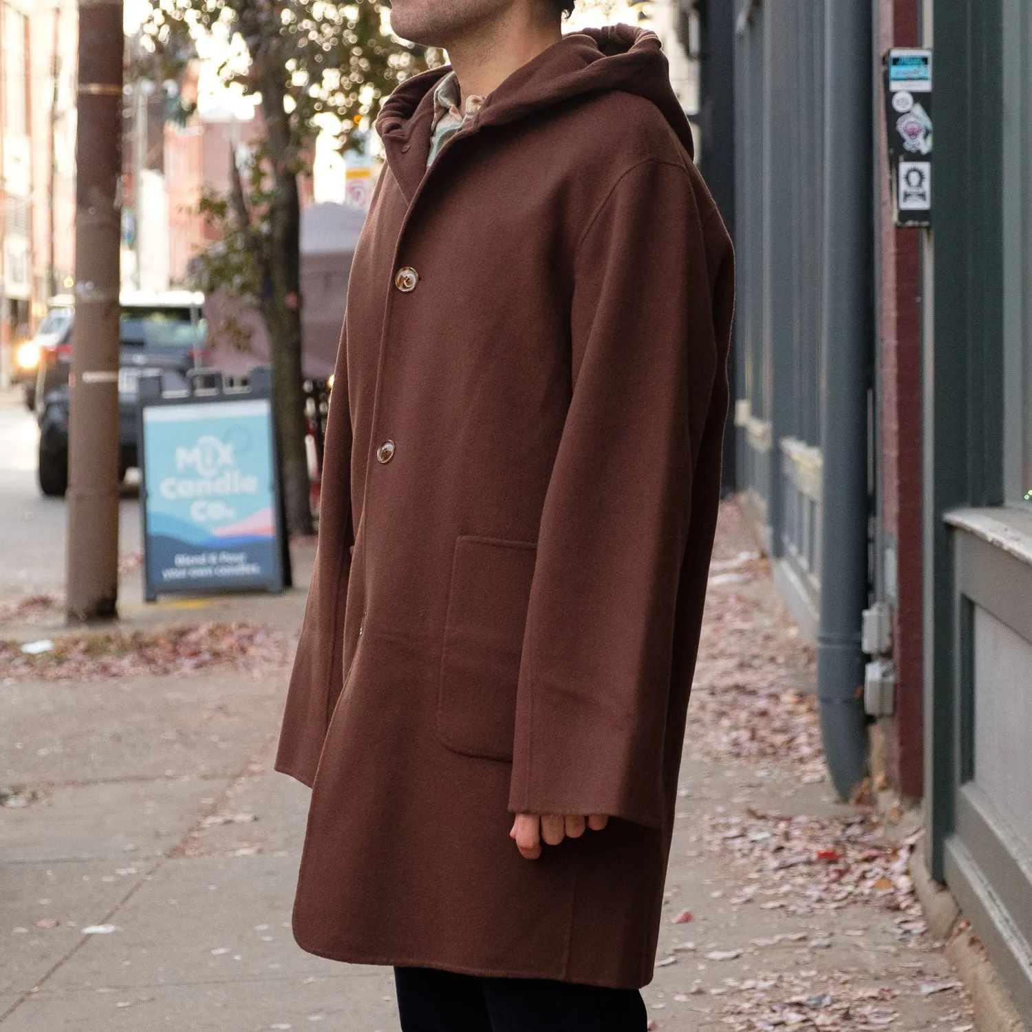 Yves Duffle Coat in Double Face Espresso