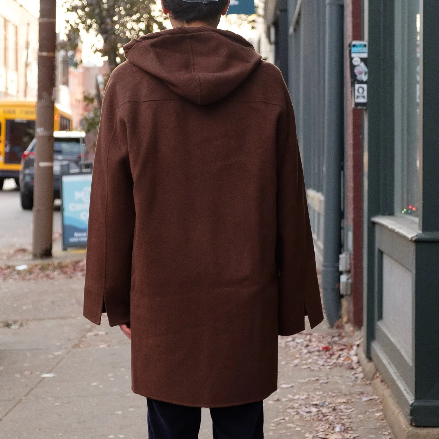 Yves Duffle Coat in Double Face Espresso